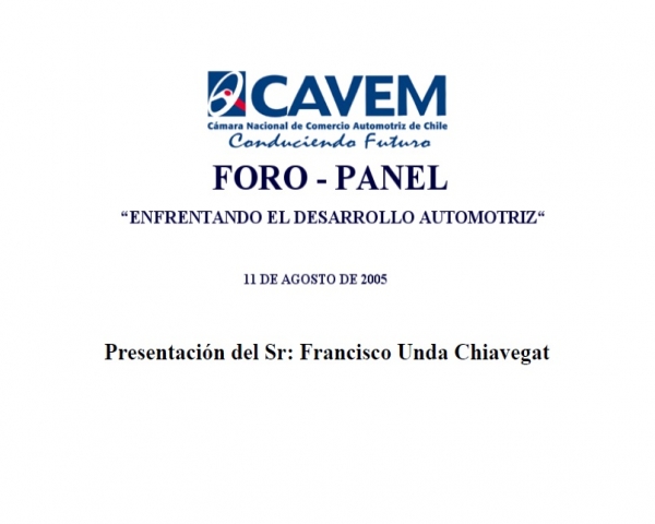 Presentación de Alsacia Francisco Unda Foro - Panel CAVEM Enfrentando el Desarrollo Automotriz 2005